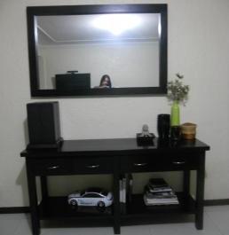 Wooden ( Yakal Wood ) Console Table with Matching Mirror photo