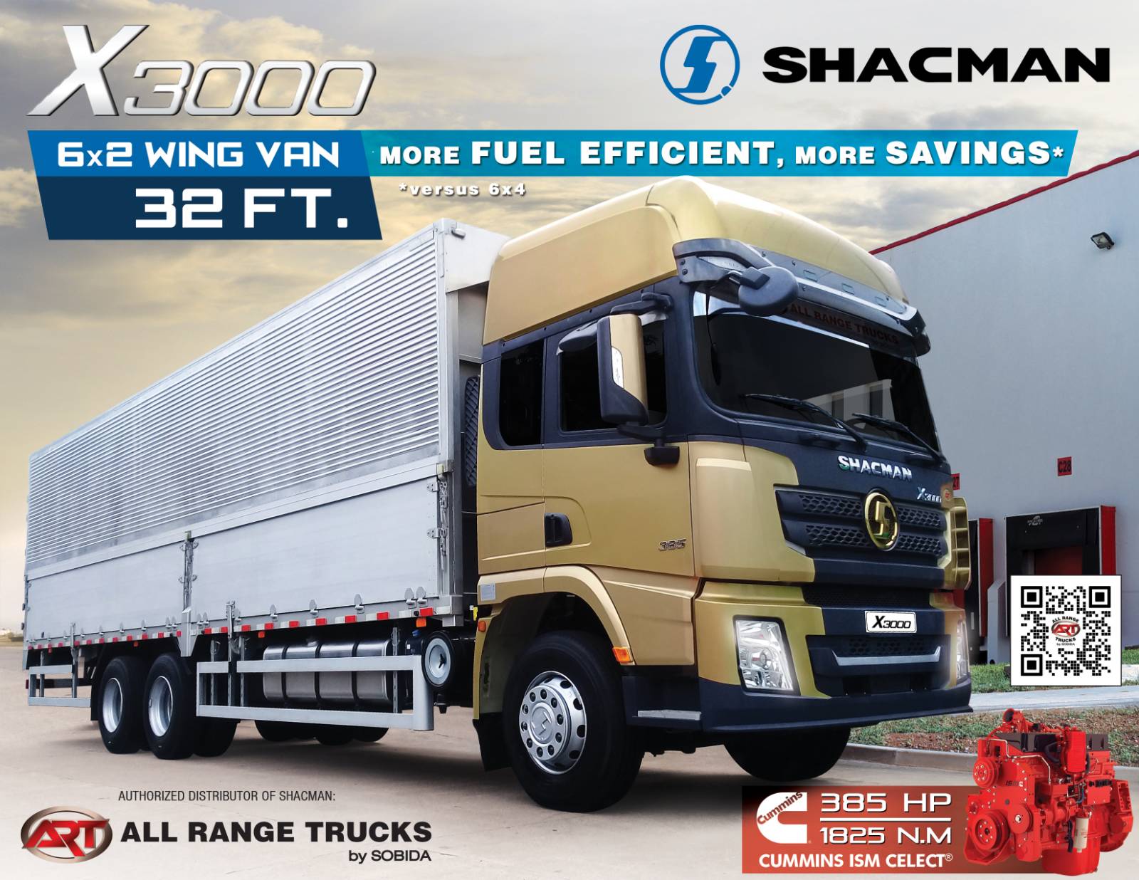 Shacman X3000 6x2 Wing Van Rigid Truck 10 wheeler SX1256XXY4T583C photo